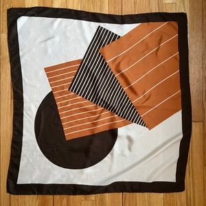 Retro Silk Brown and Orange Scarf